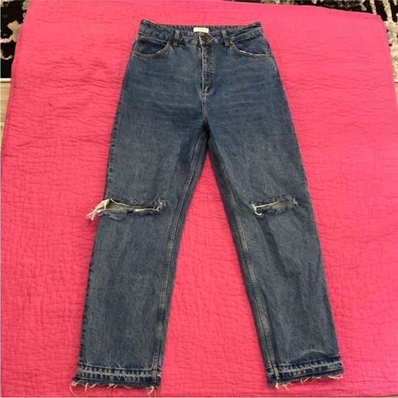 Sandro Distressed Blue Jeans, M - Picture 1 of 9